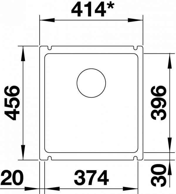 Blanco Subline 375-U keramika - Čierna - 2